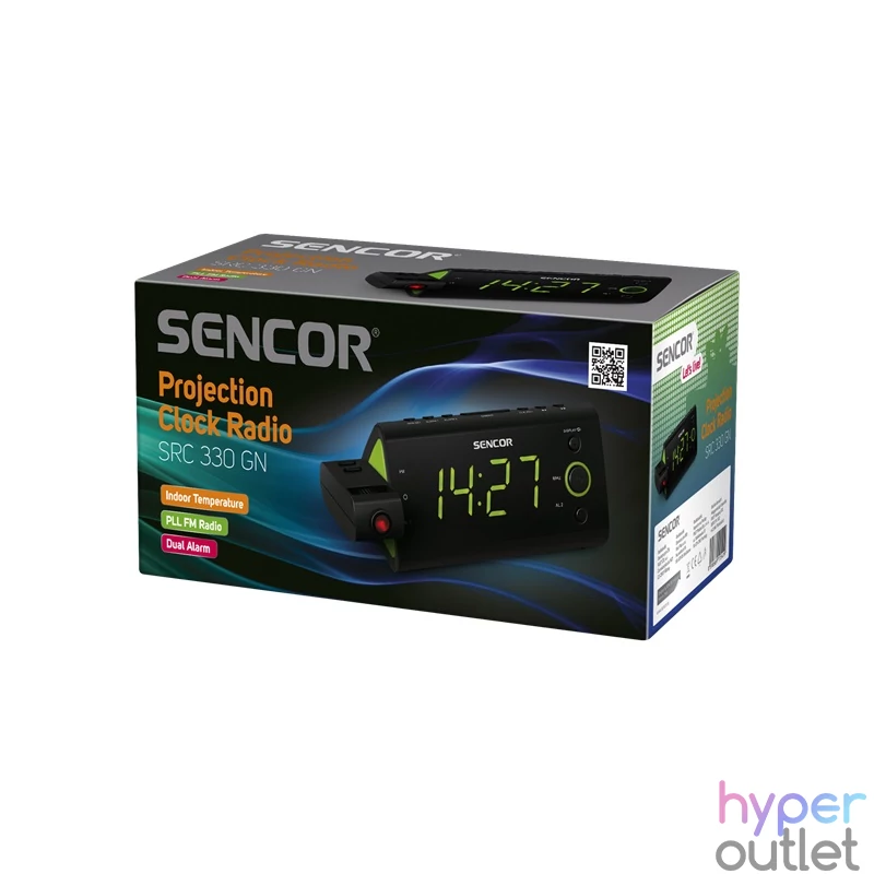 Sencor SRC 330 GN zöld rádiós ébresztőóra