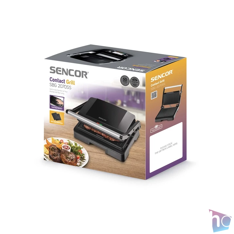 Sencor SBG 2070SS fekete kontaktgrill