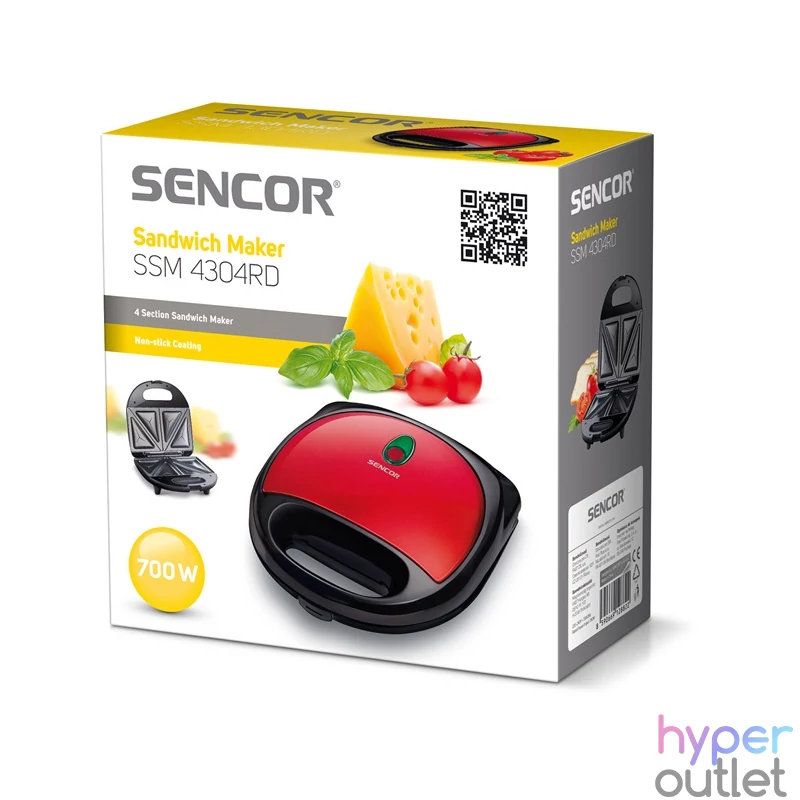 Sencor SSM 4304RD piros szendvicssütő