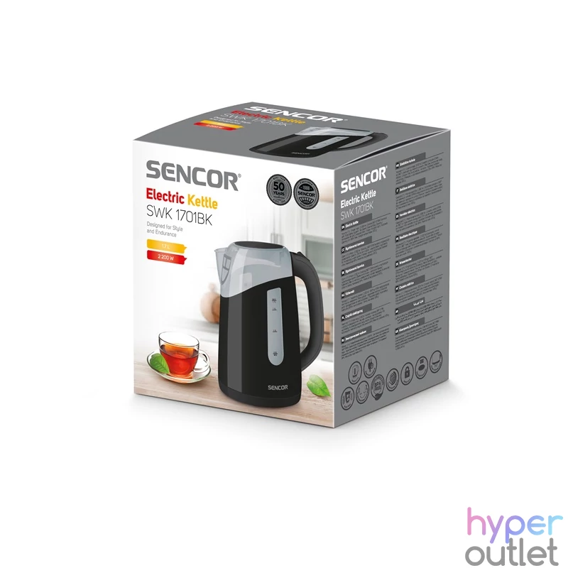Sencor SWK 1701BK 1,7L-es fekete vízforraló