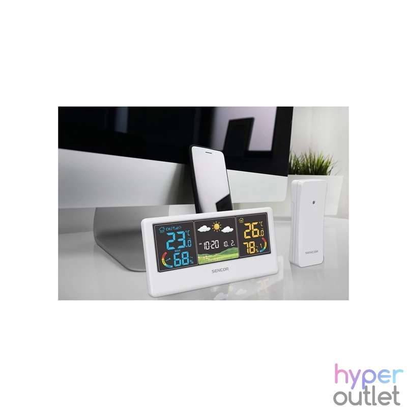 Sencor SWS 4100 W színes kijelzős fehér időjárás állomás