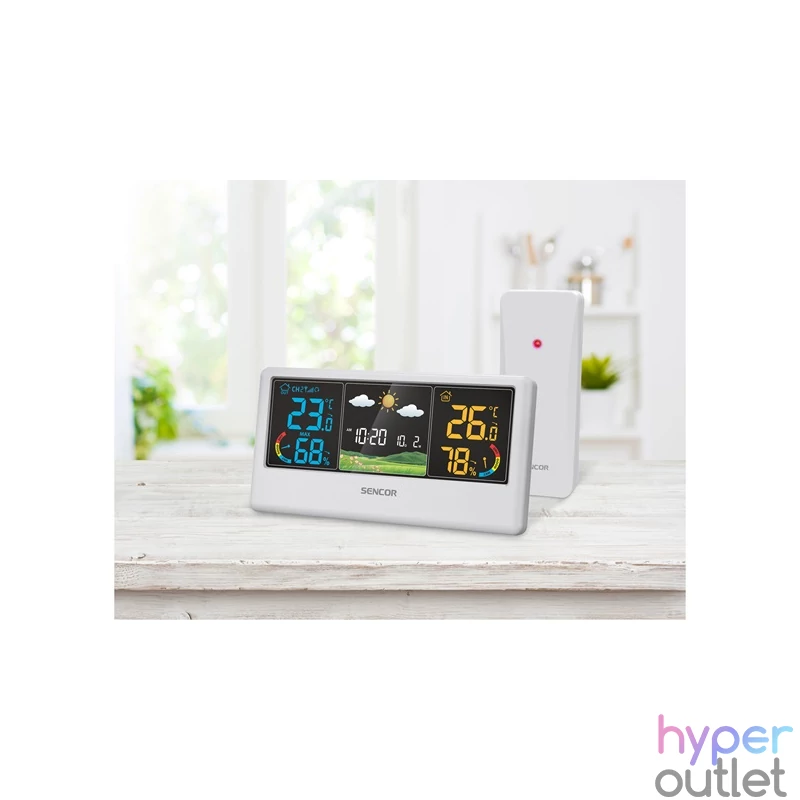 Sencor SWS 4100 W színes kijelzős fehér időjárás állomás