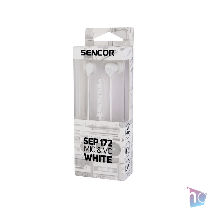 Sencor SEP 172 mikrofonos fehér fülhallgató