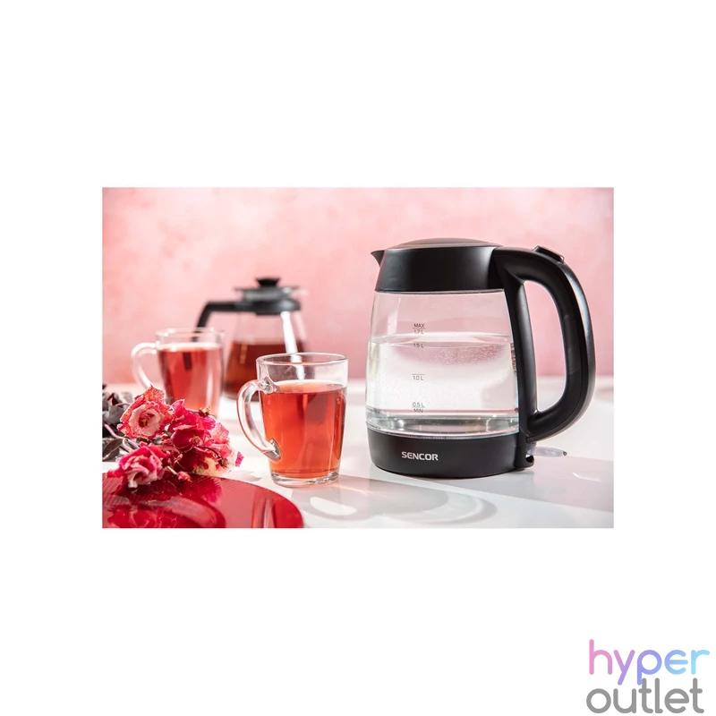 Sencor SWK 7301BK 1,7l üveg fekete vízforraló