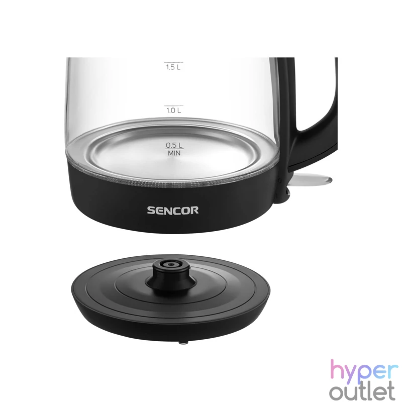Sencor SWK 7301BK 1,7l üveg fekete vízforraló
