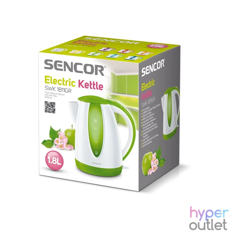 Sencor SWK 1811GR 1,8L-es zöld vízforraló