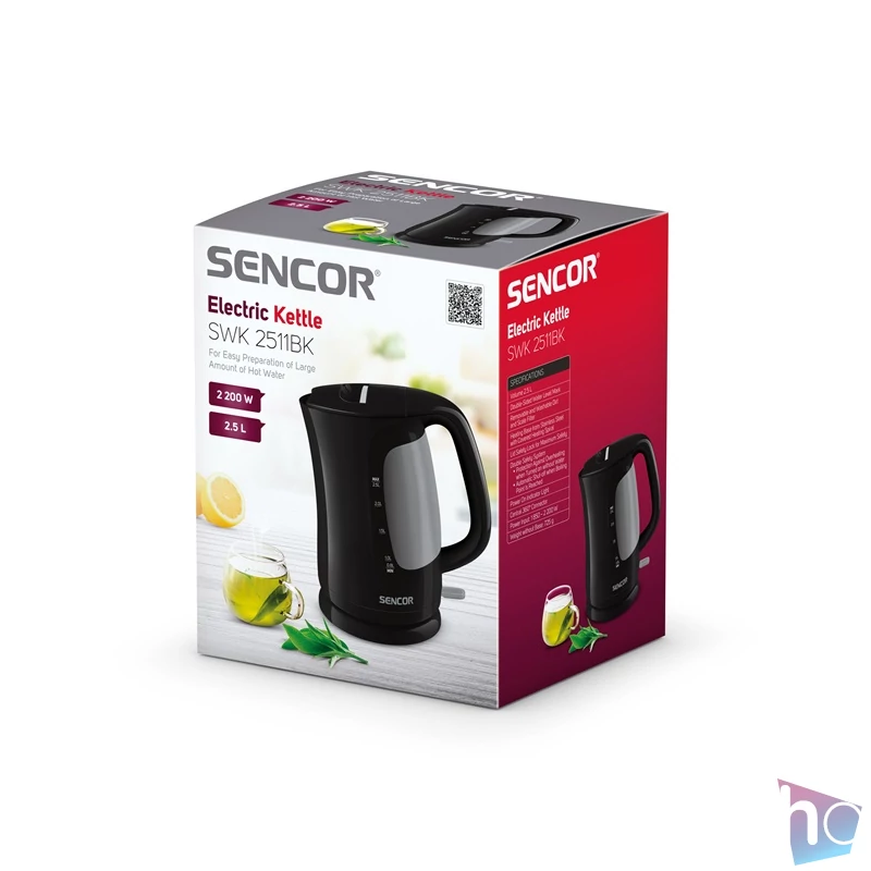 Sencor SWK 2511BK 2,5L-es fekete vízforraló