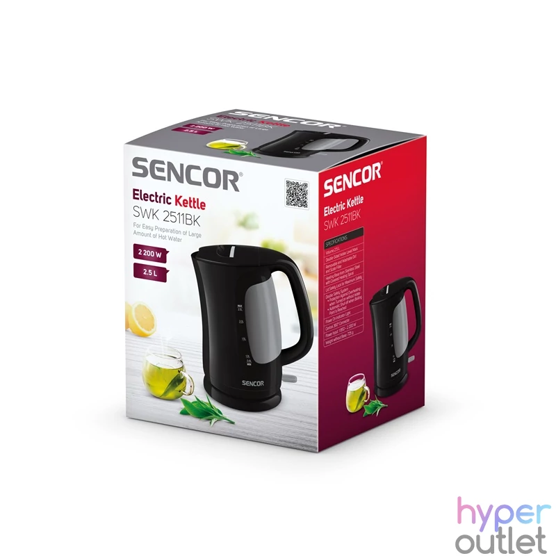 Sencor SWK 2511BK 2,5L-es fekete vízforraló