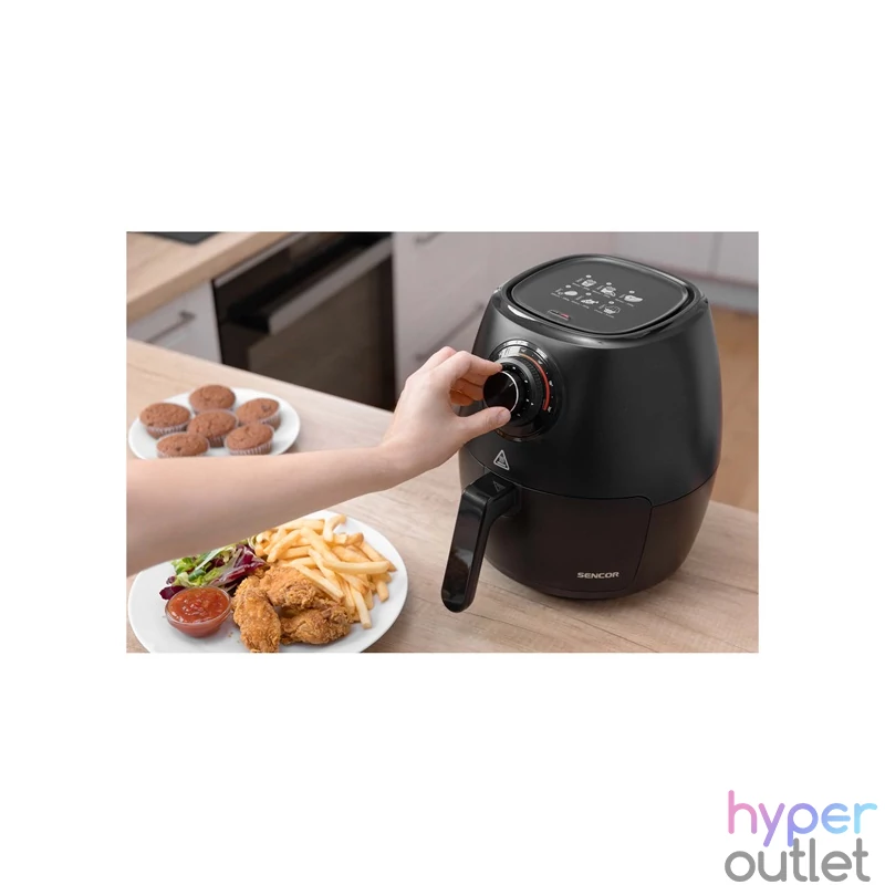 Sencor SFR 3130BK fekete 3,5 L forrólevegős sütő