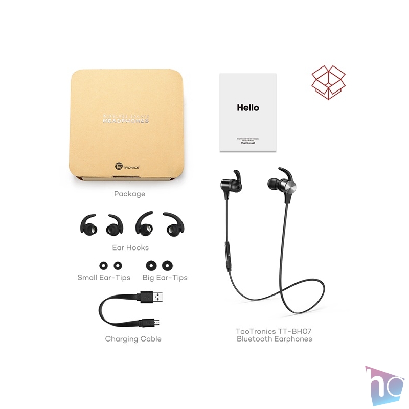 Taotronics TT-BH07 Bluetooth sztereó fekete sport fülhallgató