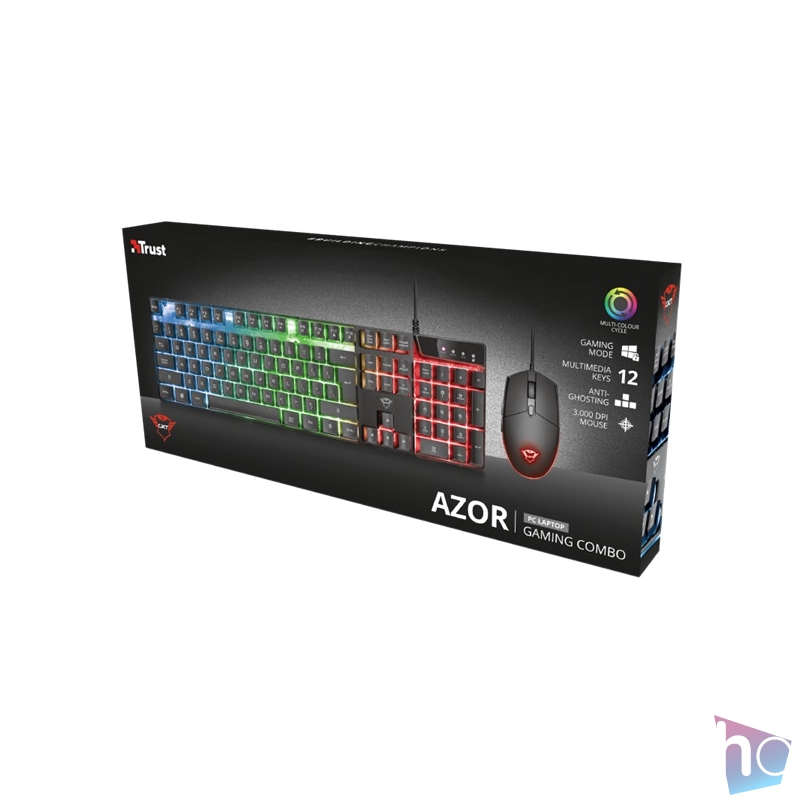 Trust GXT 838 Azor HUN fekete gamer billentyűzet + gamer egér