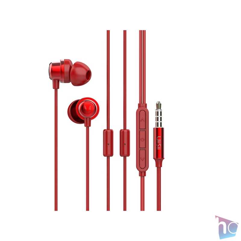 UiiSii K8 két mikrofonos piros fülhallgató